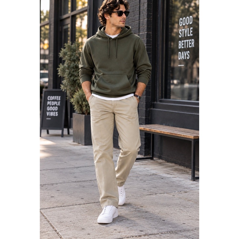 Wrangler Riata Men's Khaki Pants 34x30 Beige Straight Leg 100% Cotton Chino